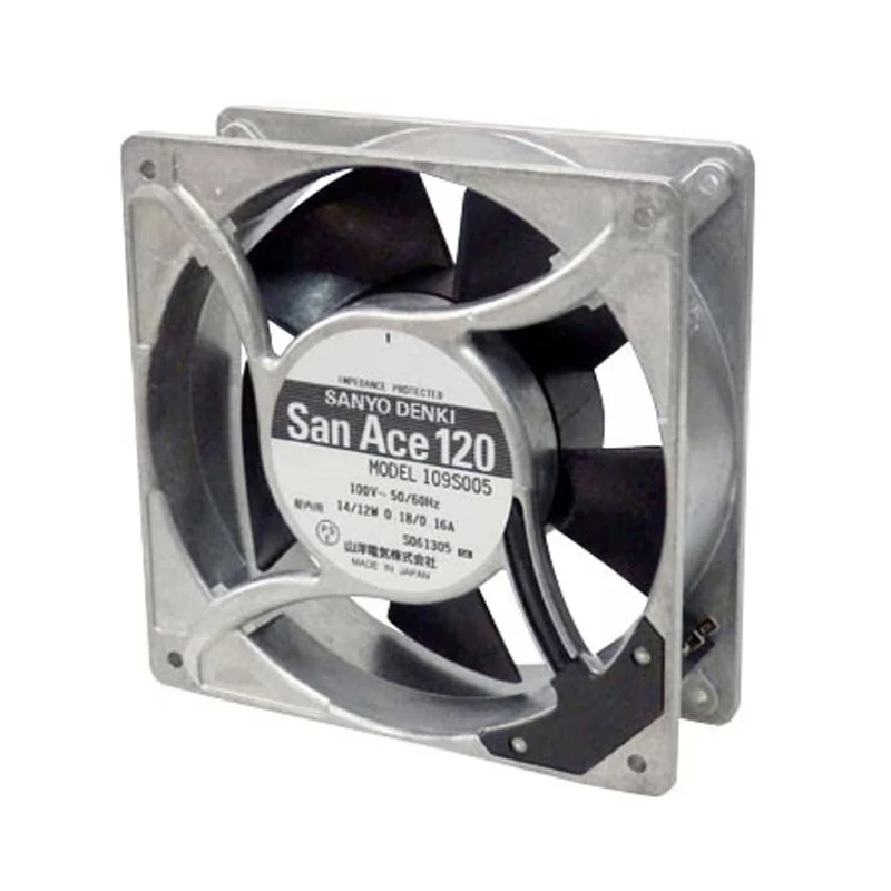 109S005 | Sanyo Denki 100VAC 14/12W AC Axial Fan for automation and control cabinet cooling