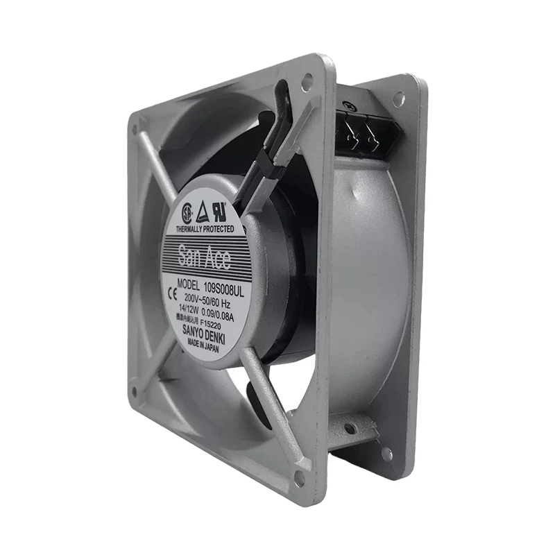 109S008UL | Sanyo Denki 200VAC 14/12W AC Axial Fan for automation and control cabinet cooling