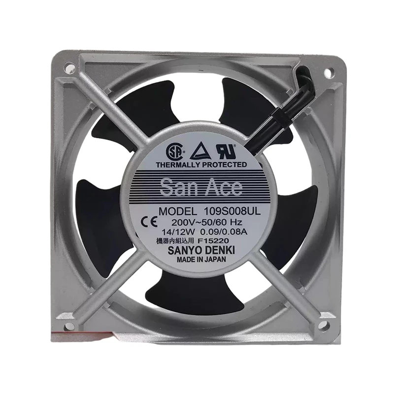 109S008UL | Sanyo Denki 200VAC 14/12W AC Axial Fan for automation and control cabinet cooling