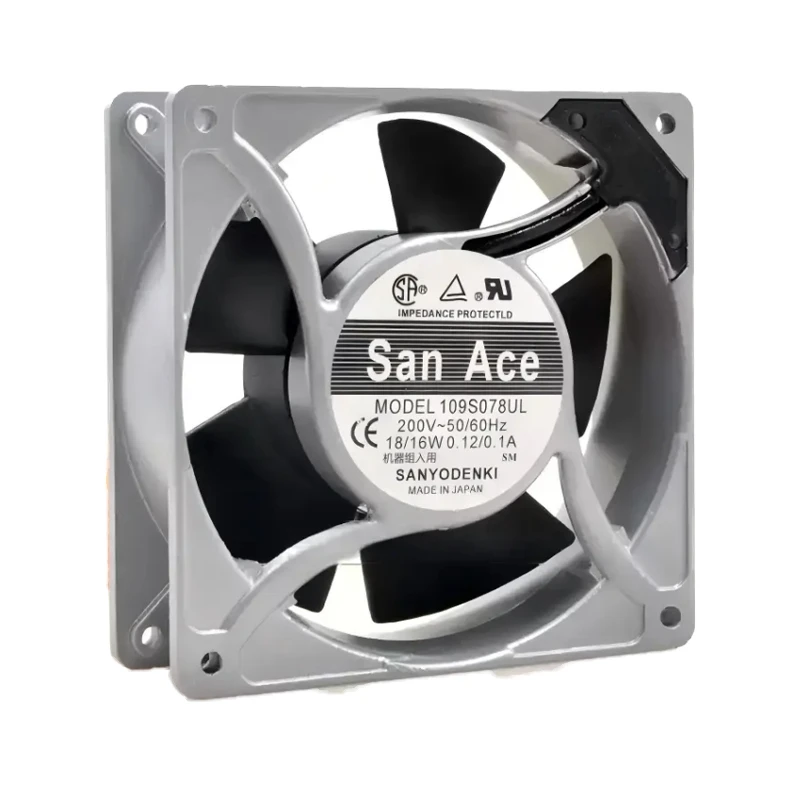 109S078UL | Sanyo Denki 200VAC 18/16W AC Axial Fan for automation and control cabinet cooling
