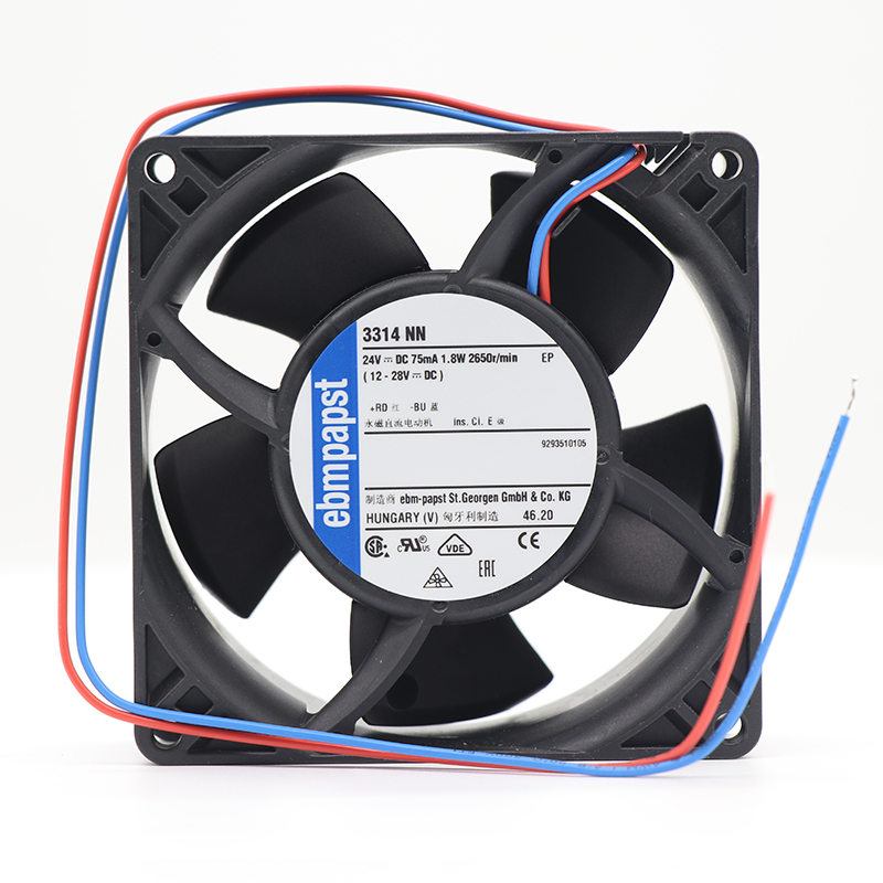 3314NN | ebm-papst 24V 1.8W DC Axial Fan for Electronics Cooling