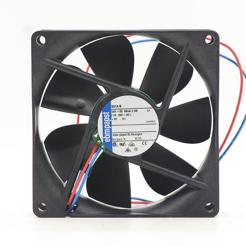 3414N | ebm-papst 24V 2.3W DC Axial Fan for Electronics Cooling