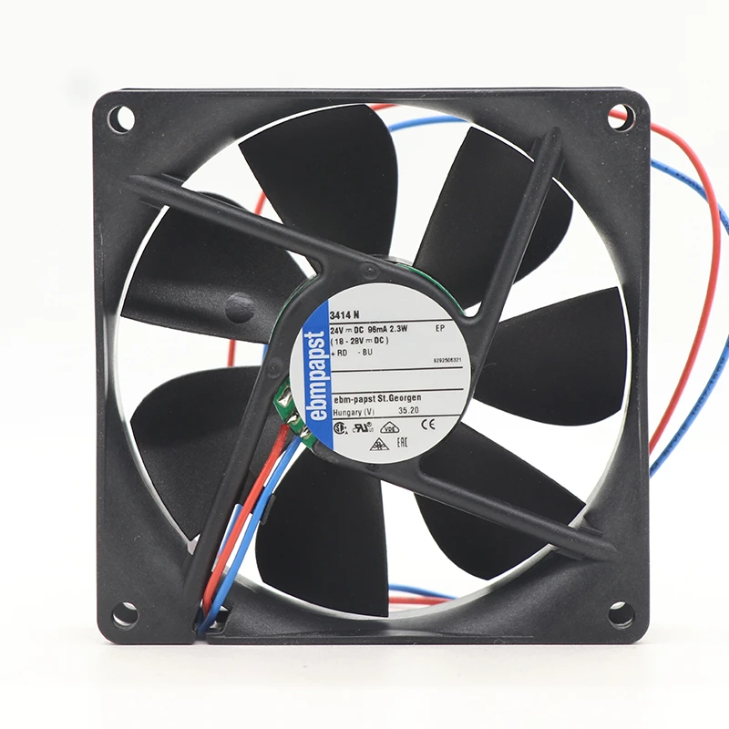 3414N | ebm-papst 24V 2.3W DC Axial Fan for Electronics Cooling