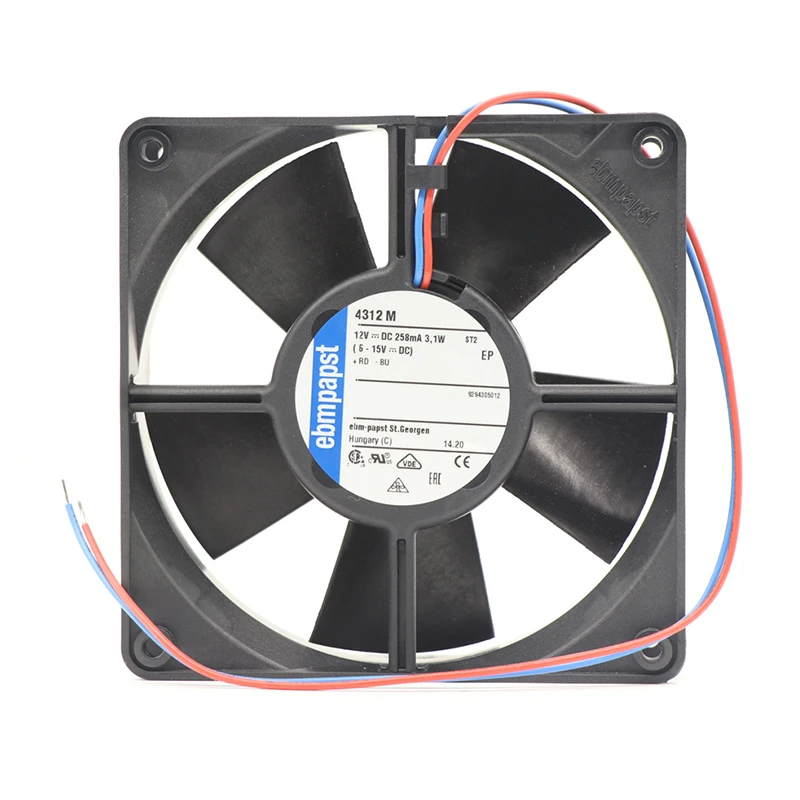 4312M | ebm-papst 12V 3.1W DC Axial Fan for Electronics Cooling