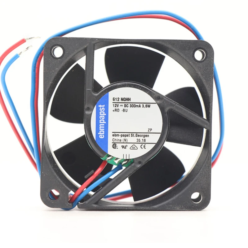 612NGHH | ebm-papst 12V 3.6W DC Axial Fan for Electronics Cooling