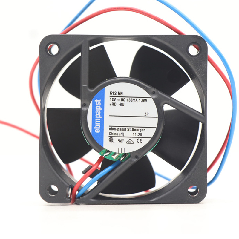612NN | ebm-papst 12V 1.6W DC Axial Fan for Electronics Cooling