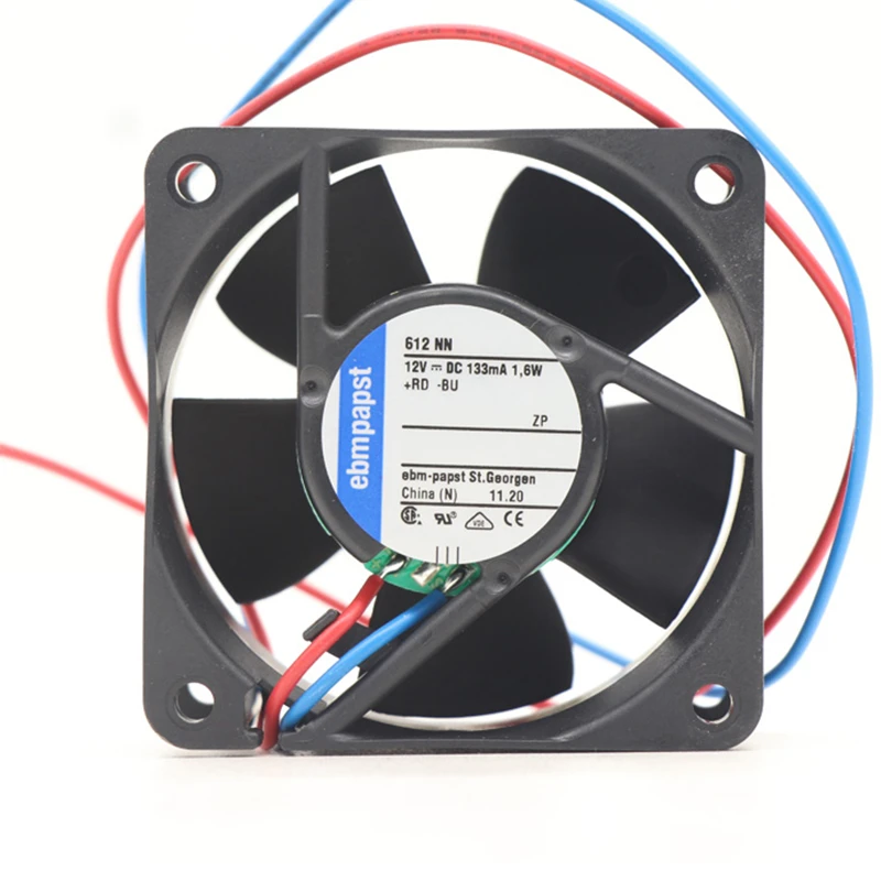 612NN | ebm-papst 12V 1.6W DC Axial Fan for Electronics Cooling
