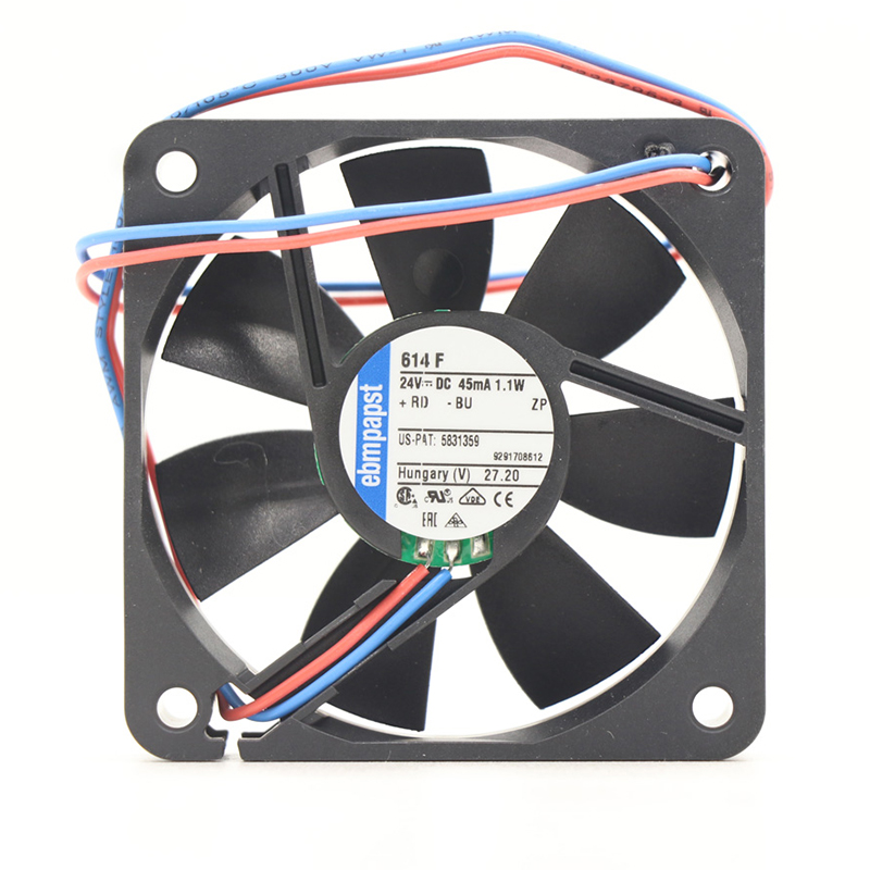 614F | ebm-papst 24V 1.1W DC Axial Fan for Electronics Cooling