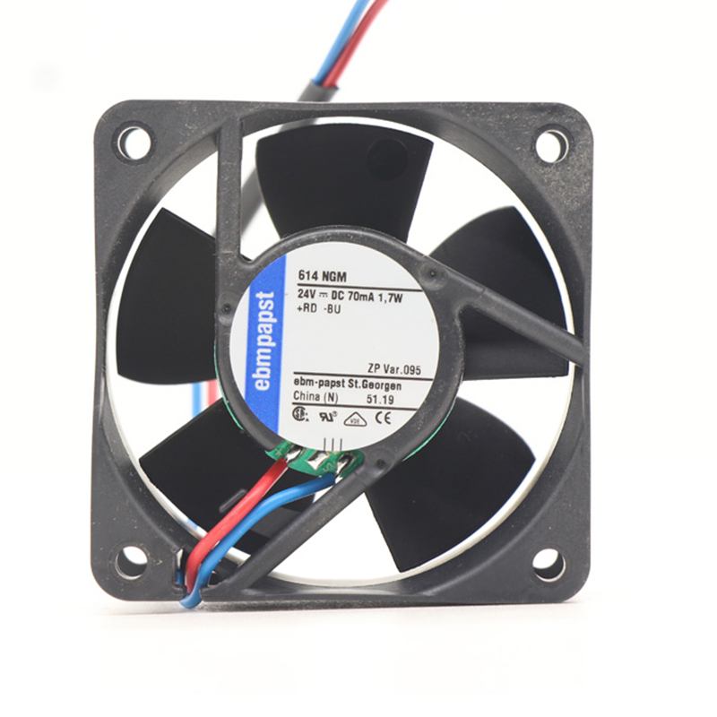 614NGM | ebm-papst 24V 1.7W DC Axial Fan for Electronics Cooling