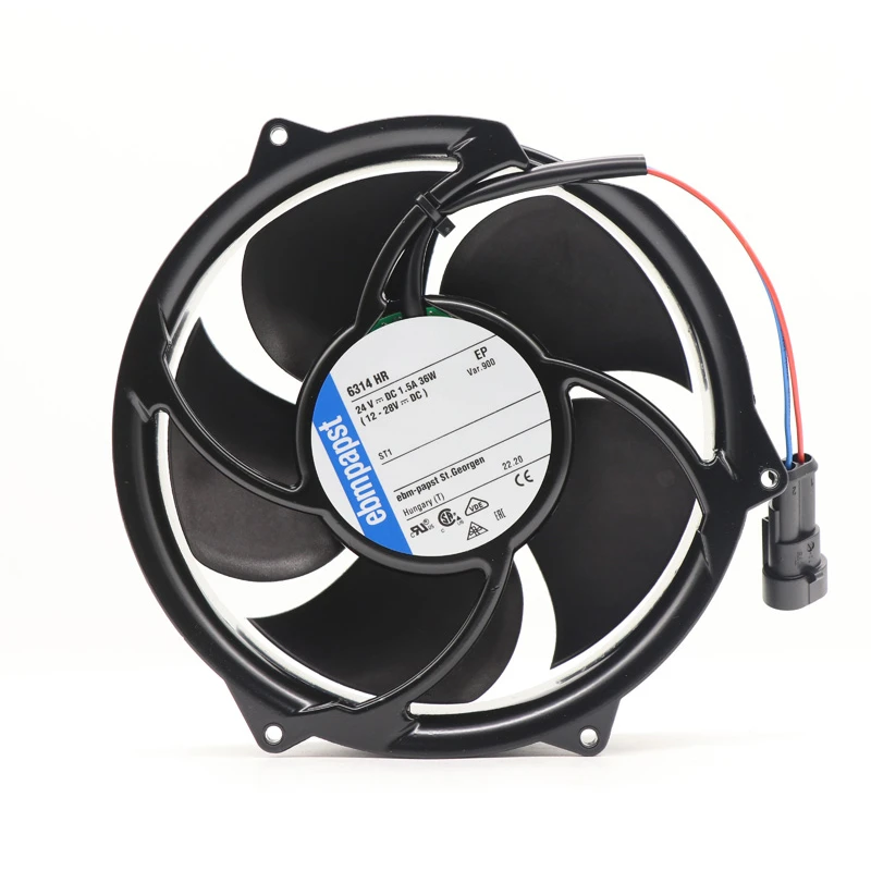 6314HR | ebm-papst 24V 36W DC Axial Fan for Electronics Cooling