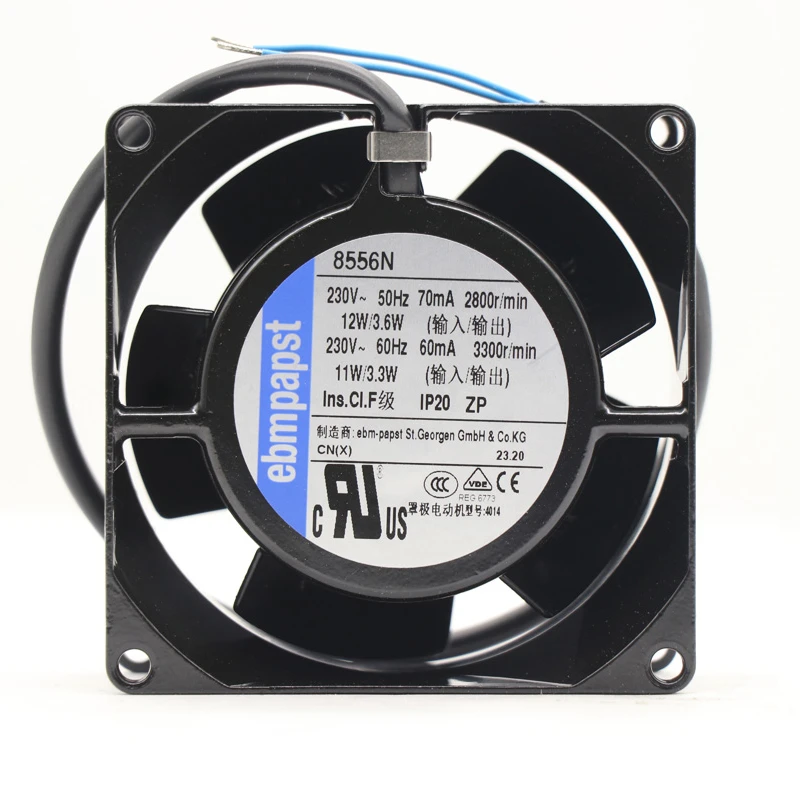 8556N | ebm-papst 230V 12W AC Axial Fan for Electronics Cooling