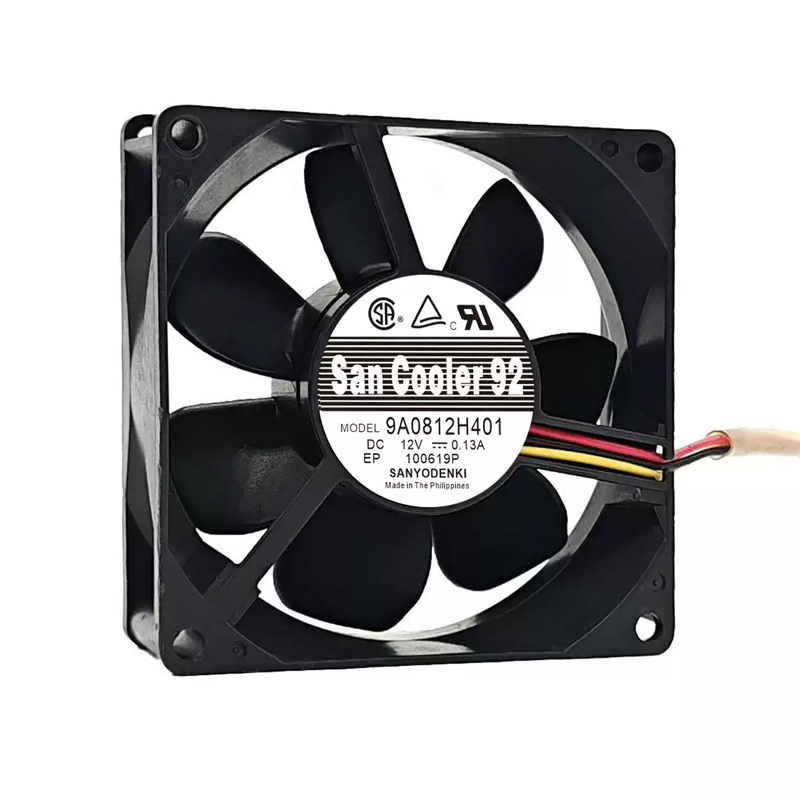 9A0812H401 | Sanyo Denki 12VDC 1.56W DC Axial Fan for UPS, server and telecom equipment cooling
