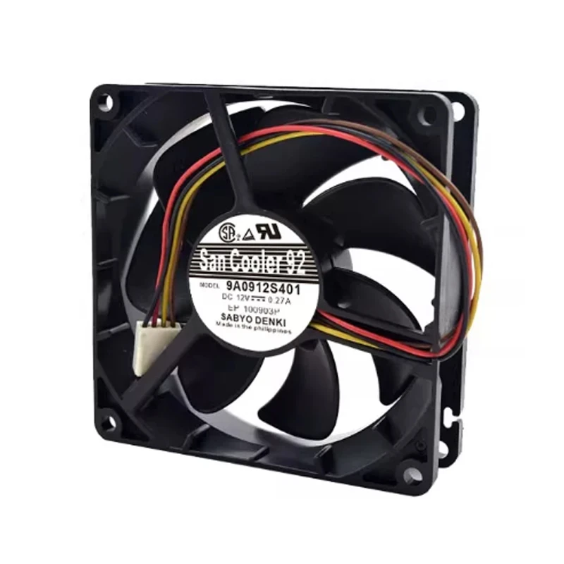 9A0912S401 | Sanyo Denki 12VDC 3.24W DC Axial Fan for UPS, server and telecom equipment cooling
