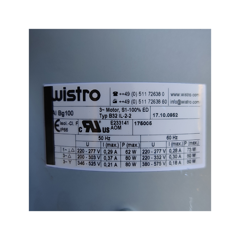 BG100（17.10.0952） | WISTRO 1~220-277VAC 73W External Motor Cooling Fan for Food, Low-Temp and Ex Areas