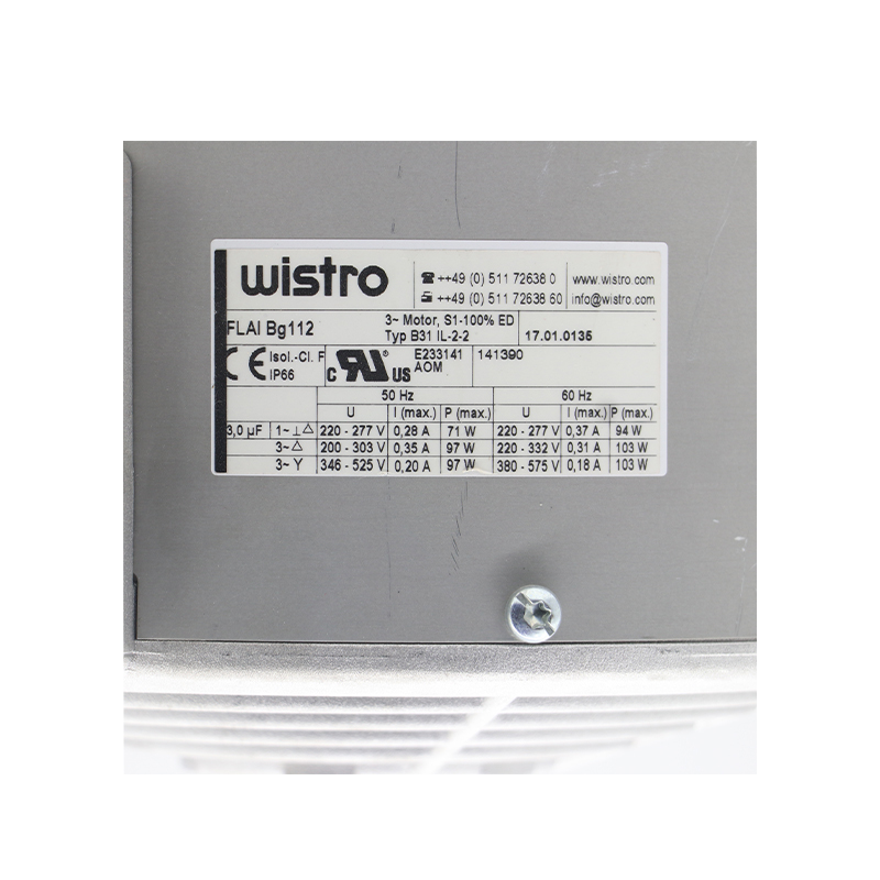 BG112（17.01.0135） | WISTRO 1~220-277VAC 94W External Motor Cooling Fan for Food, Low-Temp and Ex Areas