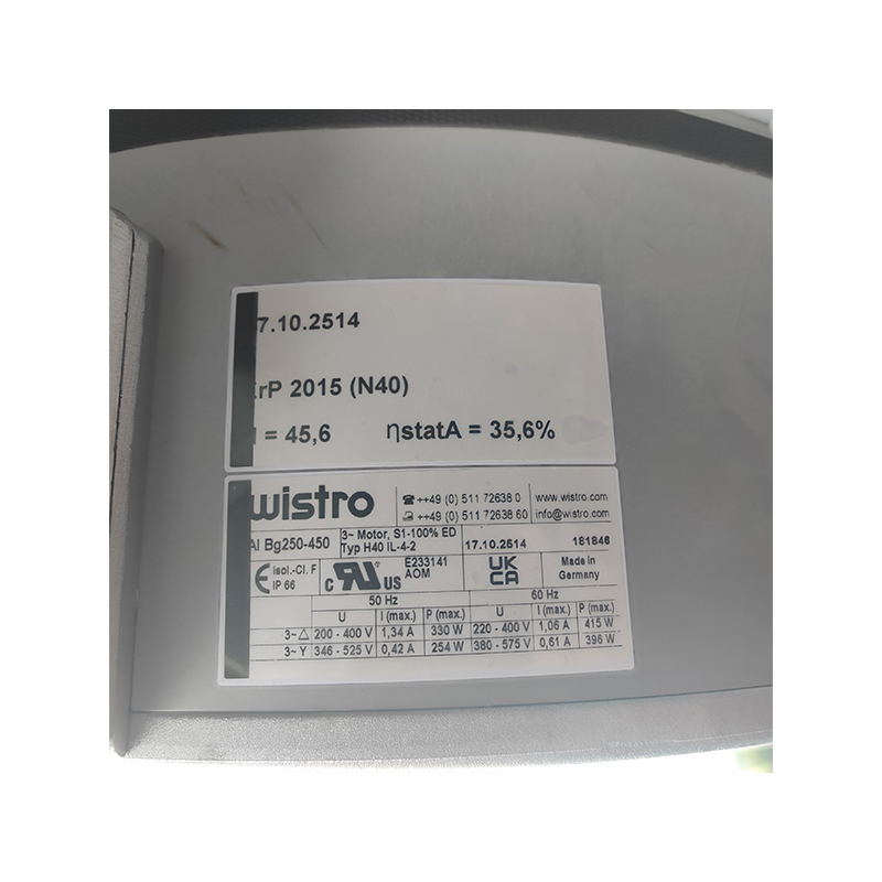 BG250-450（17.10.2514） | WISTRO 3~220-400VAC 415W External Motor Cooling Fan for Food, Low-Temp and Ex Areas