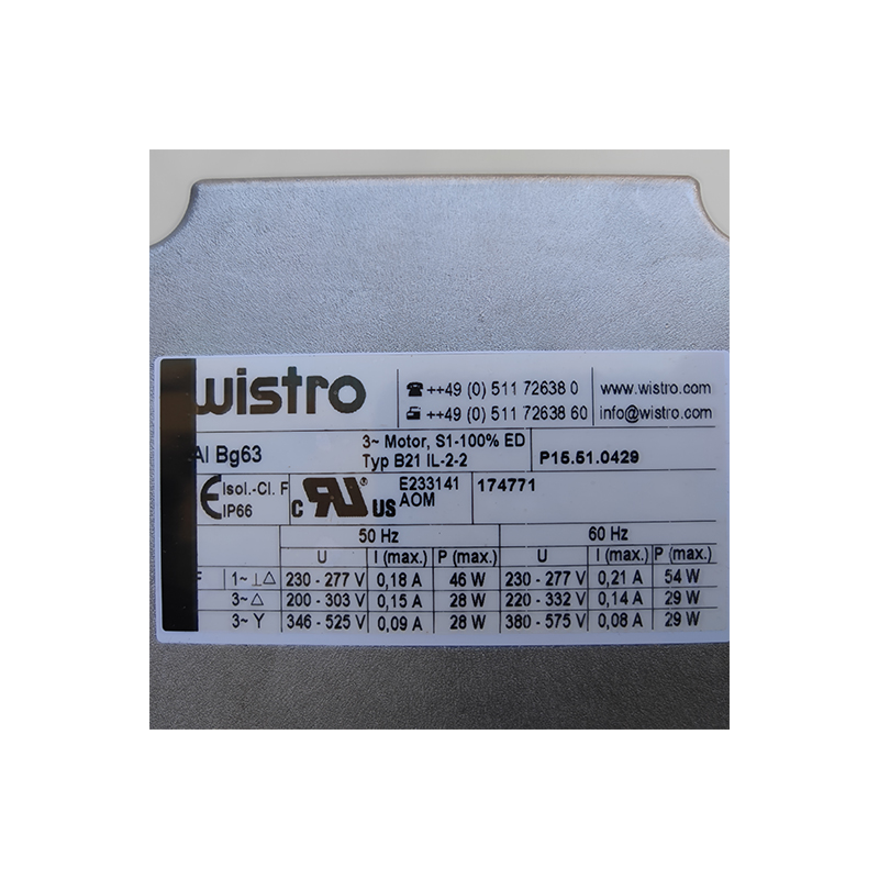 BG63 （P15.51.0429） | WISTRO 1~230-277VAC 54W External Motor Cooling Fan for Food, Low-Temp and Ex Areas