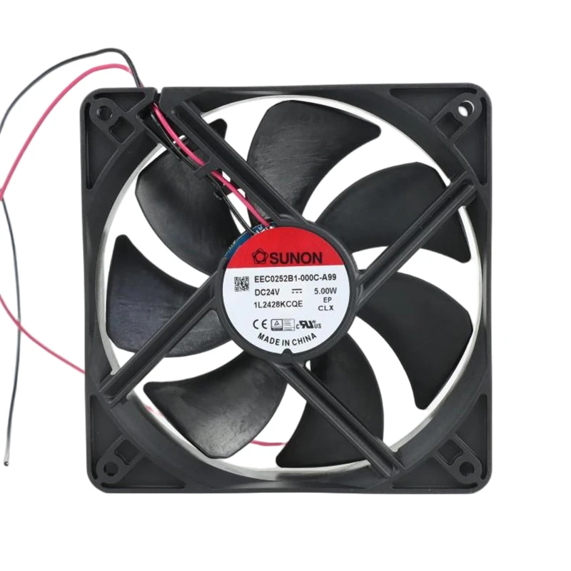 EEC0252B1-000U-A99 | SUNON 24V 5W 120x120x25mm 108.2m3/h DC Axial Fan for Industrial Cooling