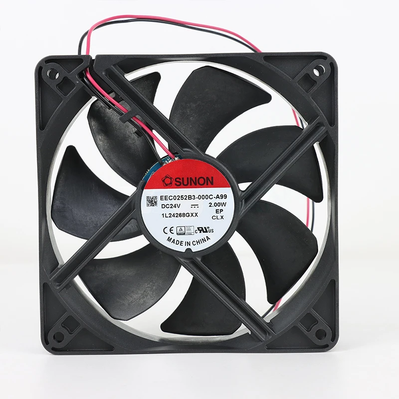 EEC0252B3-000U-A99 | SUNON 24V 2W 120x120x25mm 75m3/h DC Axial Fan for Industrial Cooling