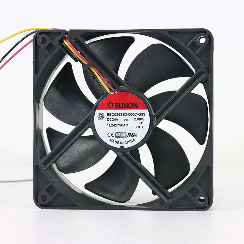 EEC0252B3-000U-G99 | SUNON 24V 2W 120x120x25mm 75m3/h DC Axial Fan for Industrial Cooling