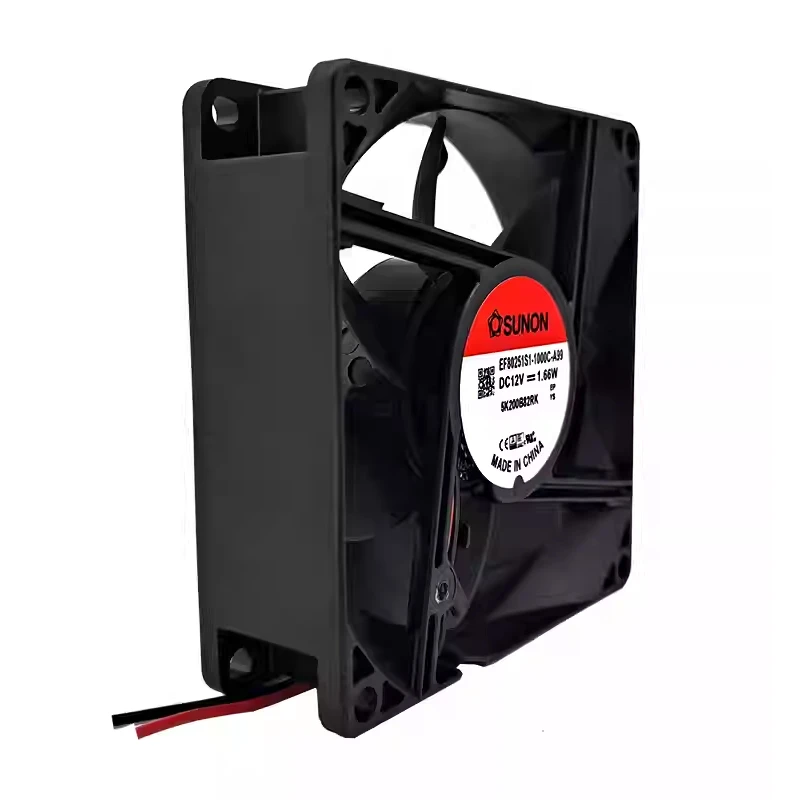 EF80251S1-1000U-A99 | SUNON 12V 1.44W 80x80x25mm 69.7m3/h DC Axial Fan for Industrial Cooling