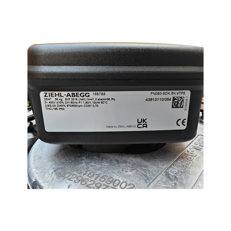 FN080-SDK.6N.V7P5 | ZIEHL-ABEGG 400V 1900W AC Axial Fan for Cooling & Ventilation Systems
