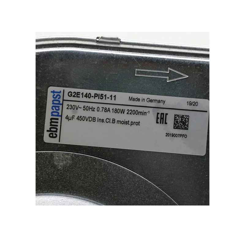 G2E140-PI51-11 | ebm-papst 230V 180W AC Centrifugal Blower for Electric Drives