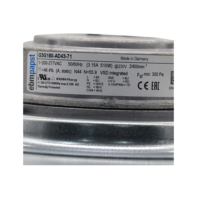 G3G180-AD43-71 | ebm-papst 230V 510W EC Centrifugal Blower for Medical Ventilation