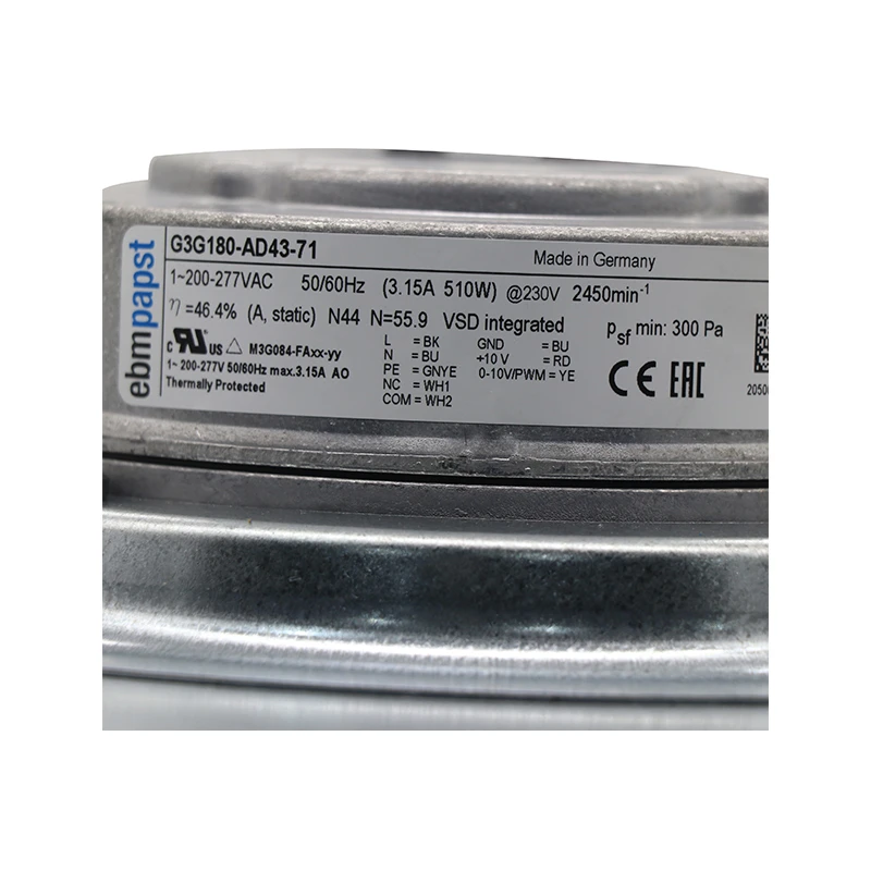 G3G180-AD43-71 | ebm-papst 230V 510W EC Centrifugal Blower for Medical Ventilation