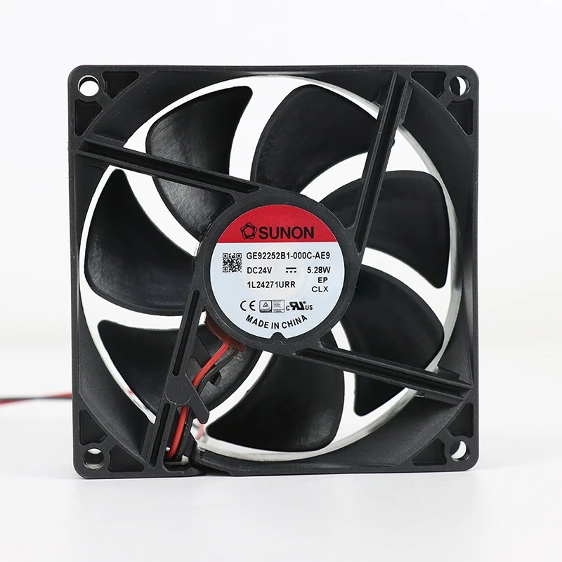 GE92252B1-000U-AE9 | SUNON 24V 5.28W 92x92x25mm 127.4m3/h DC Axial Fan for Industrial Cooling