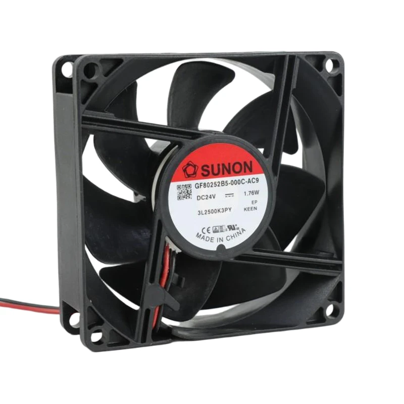 GF80252B5-000U-AC9 | SUNON 24V 1.76W 80x80x25mm 69.7m3/h DC Axial Fan for Industrial Cooling