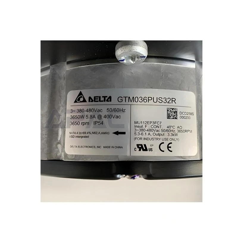 GTM036PUS32R | Delta Electronics 400VAC 3650W EC Centrifugal Fan for Server and Precision Cooling