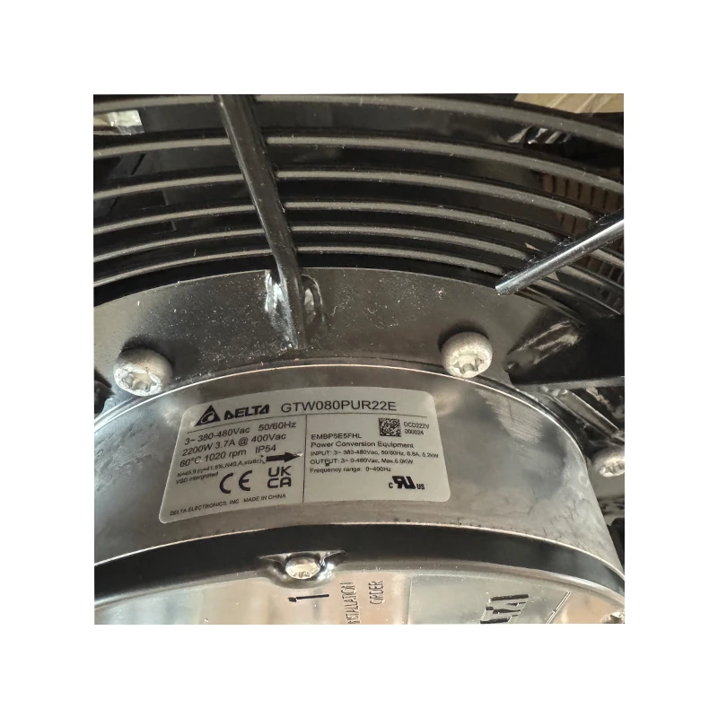 GTW080PUR22E | Delta Electronics 3~380-480VAC 2200W EC Axial Fan for Server and Precision Cooling