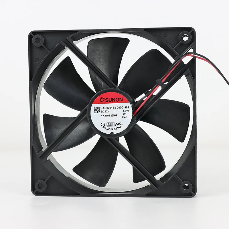 HAC0251S4-000U-999 | SUNON 12V 1.9W 120x120x25mm 55m3/h DC Axial Fan for Industrial Cooling