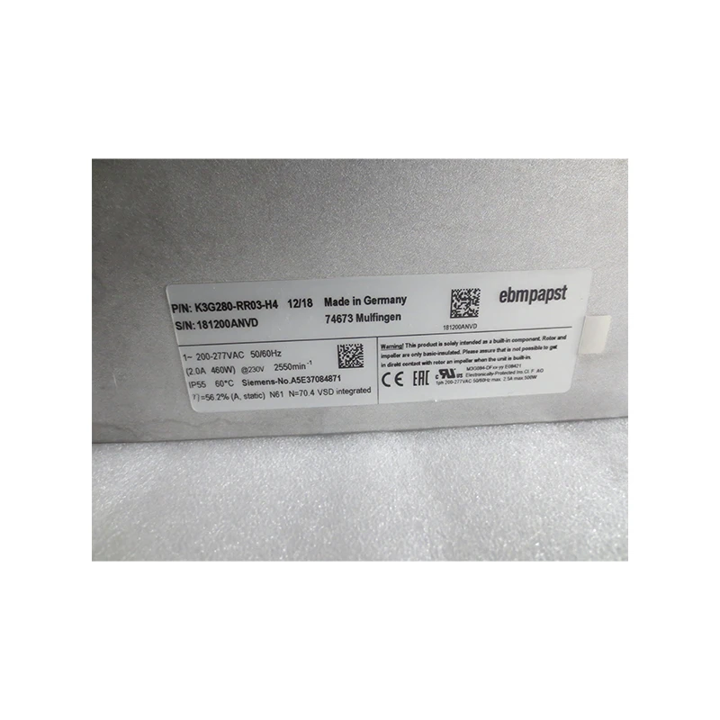 K3G280-RR03-H4 | ebm-papst 3~380-480V 460W EC Centrifugal Fan for Motor Cooling