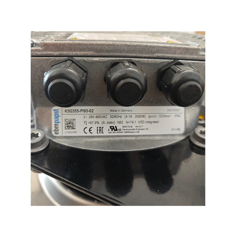 K3G355-PI93-02 | ebm-papst 3~380-480V 2680W EC Centrifugal Fan for Air Handling