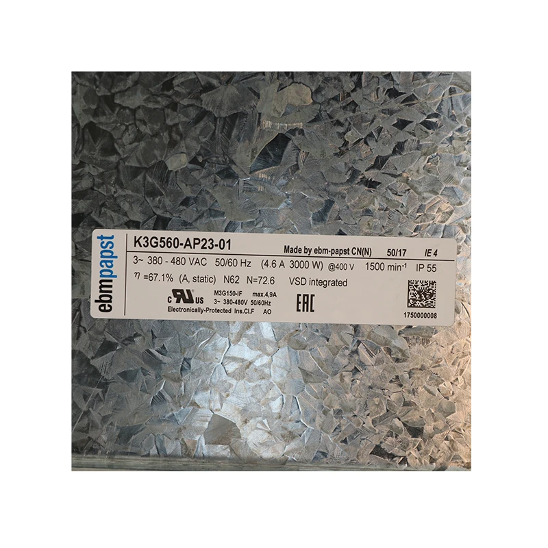 K3G560-AP23-01 | ebm-papst 3~380-480V 3000W EC Centrifugal Fan for Air Handling