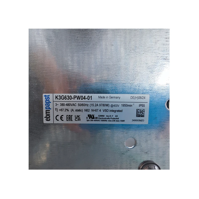 K3G630-PW04-01 | ebm-papst 3~380-480V 9780W EC Centrifugal Fan for Data Center Cooling