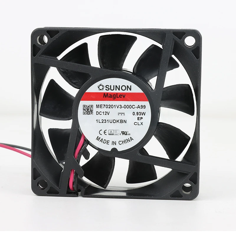 ME70201V3-000U-A99 | SUNON 12V 0.93W 70x70x20mm 39.9m3/h DC Axial Fan for Industrial Cooling