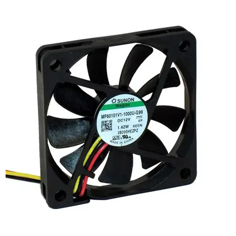 MF60101V1-1000U-G99 | SUNON 12V 1.3W 60x60x10mm 27.7m3/h DC Axial Fan for Telecommunications