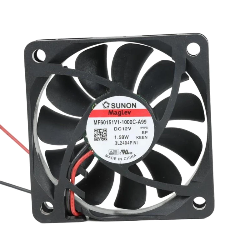 MF60151V1-1000U-A99 | SUNON 12V 1.58W 60x60x15mm 26.4m3/h 4700rpm DC Axial Fan for New Energy