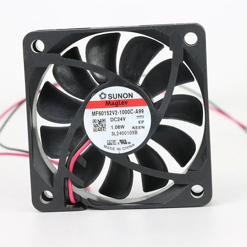 MF60152V2-1000U-A99 | SUNON 24V 1.06W 60x60x15mm 22.8m3/h DC Axial Fan for Telecommunications