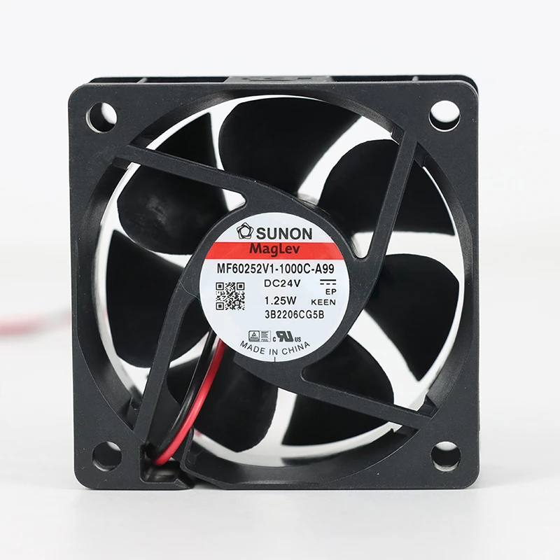MF60252V1-1000U-A99 | SUNON 24V 1.25W 60x60x25mm 23.5m3/h DC Axial Fan for Telecommunications