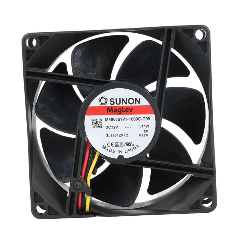 MF80251V1-1000U-G99 | SUNON 12V 1.44W 80x80x25mm 69.7m3/h DC Axial Fan for Telecommunications