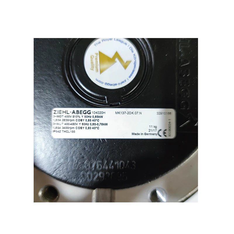 MK137-2DK.07.N | ZIEHL-ABEGG 400V 650W AC External Rotor Motor for Fan Equipment