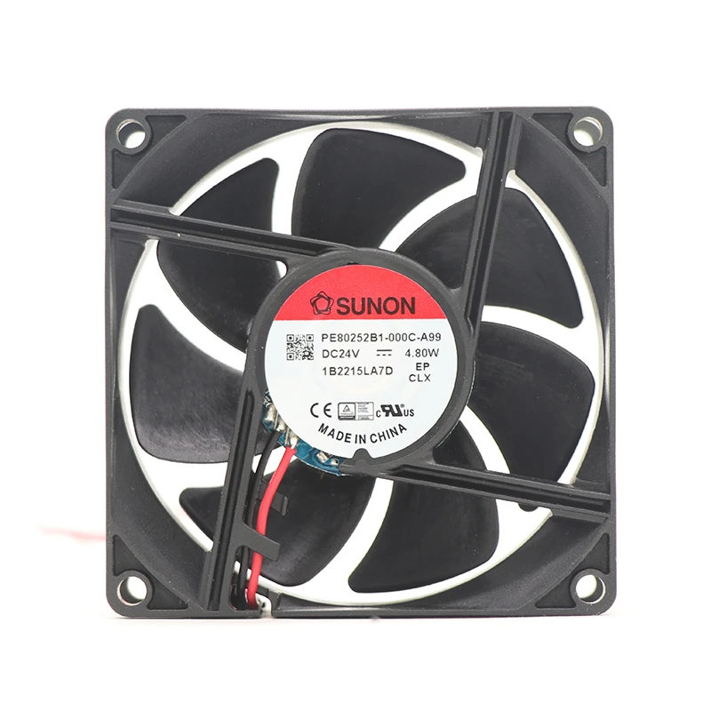 PE80252B1-000U-A99 | SUNON 24V 4.8W 80x80x25mm 101.9m3/h DC Axial Fan for Industrial Cooling