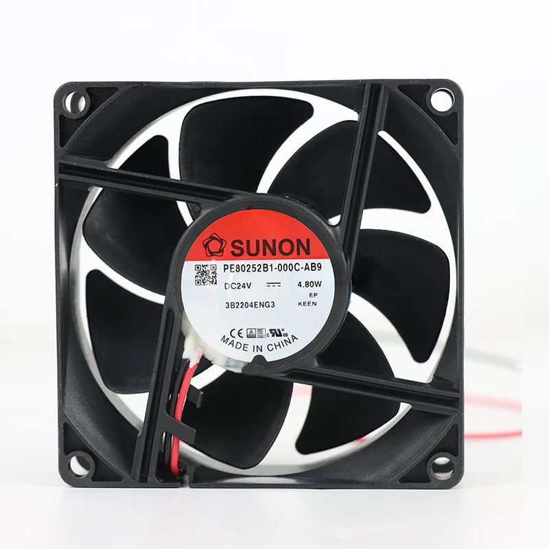 PE80252B1-000U-AB9 | SUNON 24V 4.8W 80x80x25mm DC Axial Fan for Industrial Cooling