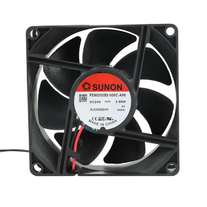 PE80252B2-000U-A99 | SUNON 24V 3.99W 80x80x25mm 96.8m3/h DC Axial Fan for Industrial Cooling