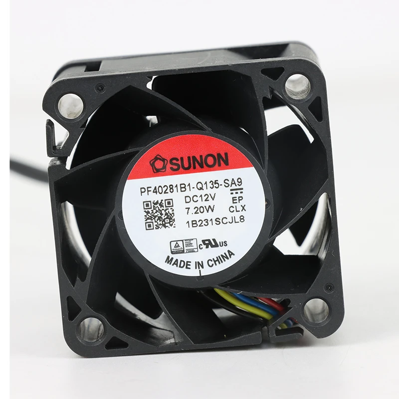 PF40281B1-Q135-SA9 | SUNON 12V 6.12W 40x40x28mm 42.3m3/h DC Axial Fan for Industrial Cooling