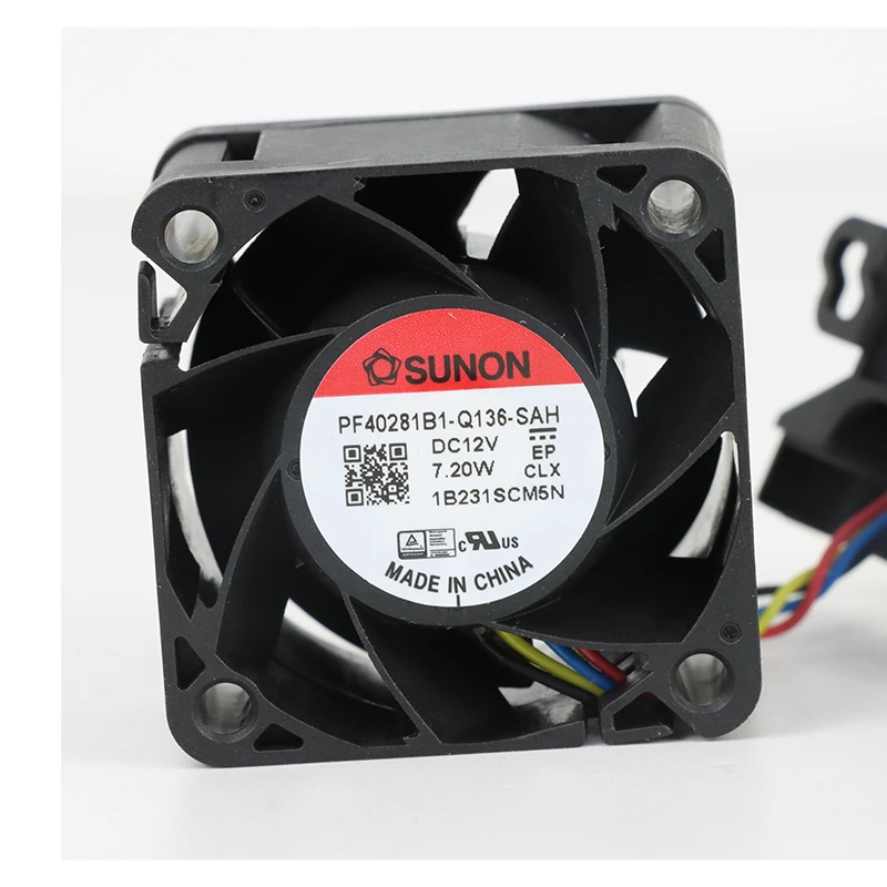 PF40281B1-Q136-SAH | SUNON 12V 6.12W 40x40x28mm 42.3m3/h DC Axial Fan for Industrial Cooling